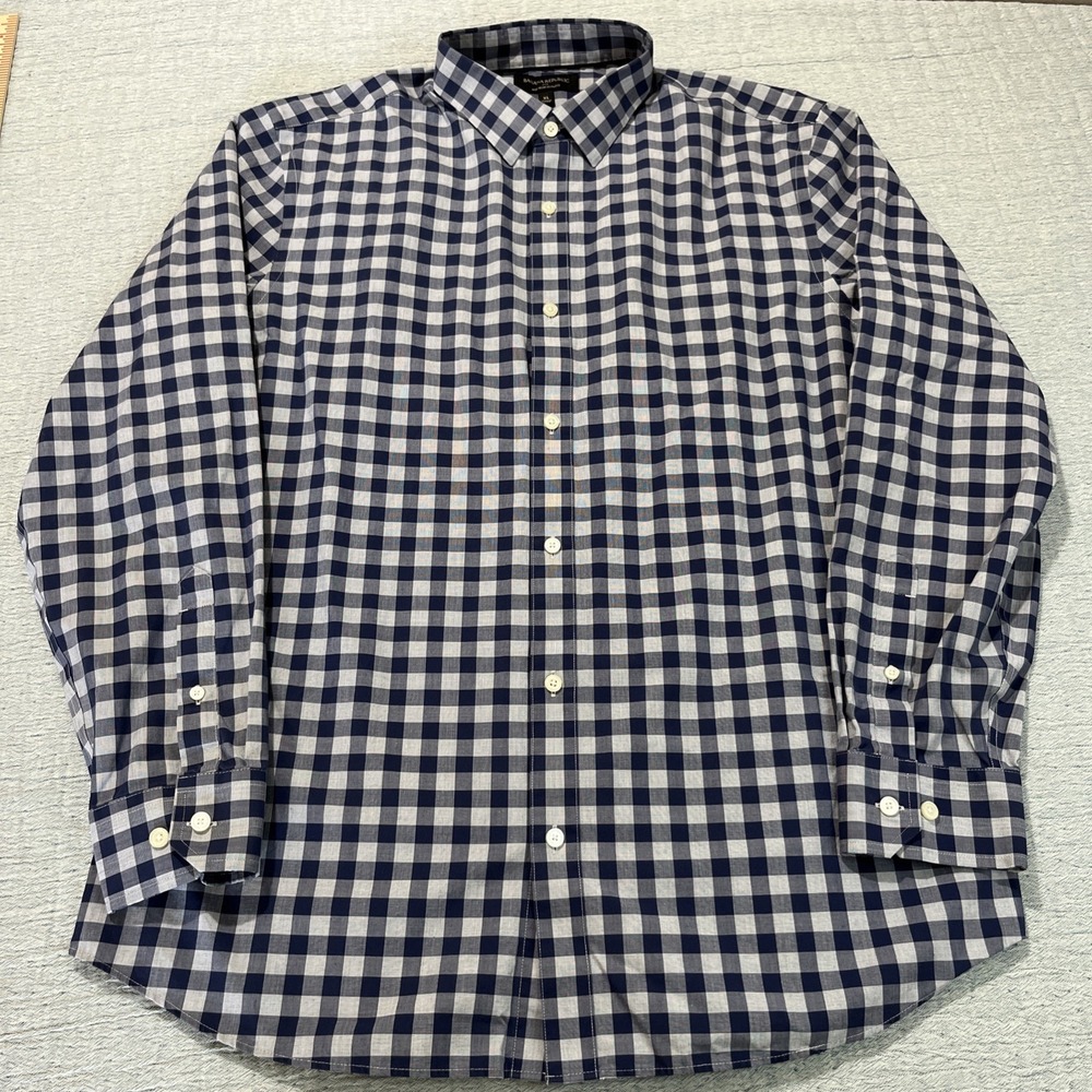 Banana‎ Republic Shirt Mens XL Blue Plaid Long Sleeve Button Up Casual